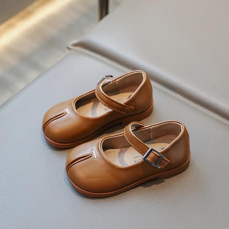 Korean Style Children's Shoe for Girl  Fashion Spring Non-slip Kids Leather Shoe Causal Versatile Toddler Flats Single Shoes