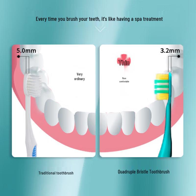 EBISU 4-Row Bristle Interdental Toothbrush (2-Pack)