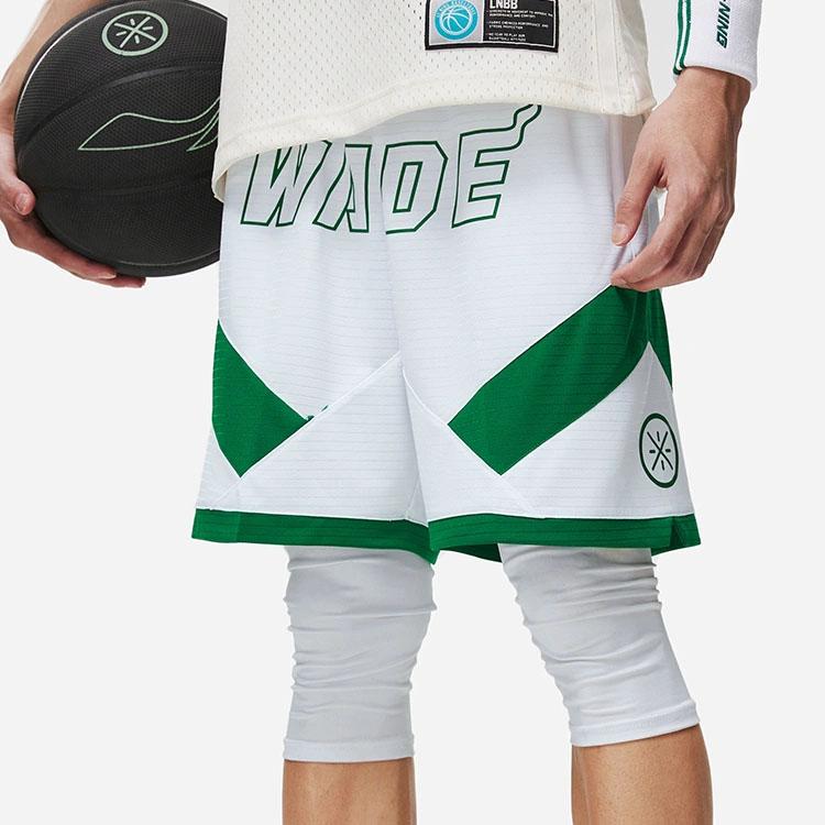 Li-Ning Wade Series Printed Letter Drawstring Quick-Dry Cool Sports Shorts Men Bottoms Standard-White AAPT013-2