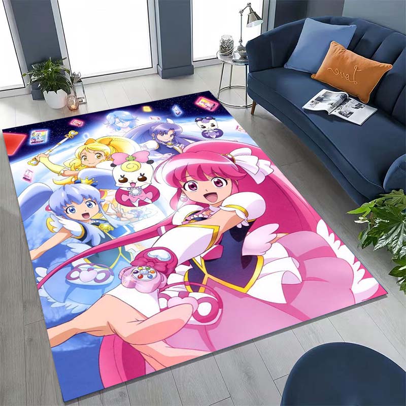 Cute Cartoon Pretty Cure Pattern Rug, Large Area Non-slip Washable Rug,, Suitable for Bedroom Home Decoration.666