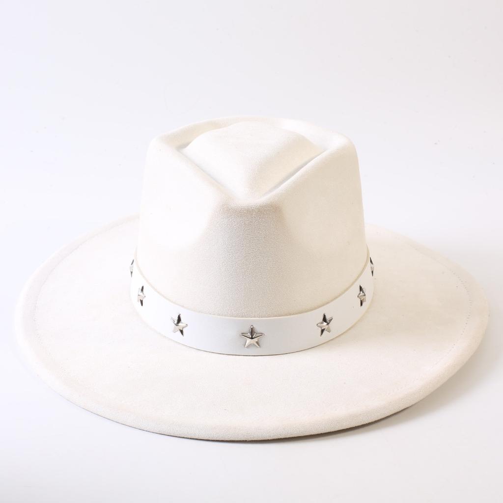 Popular European and American Style Suede Big-brimmed Top Hat, Men's and Women's Classic Fashion Western Cowboy Hat