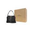 Coach Weide 32 Schlossverschluss Unifarben Abnehmbarer Schultergurt Leder Handtasche Damen Handtaschen Schwarz C2621-B4BK