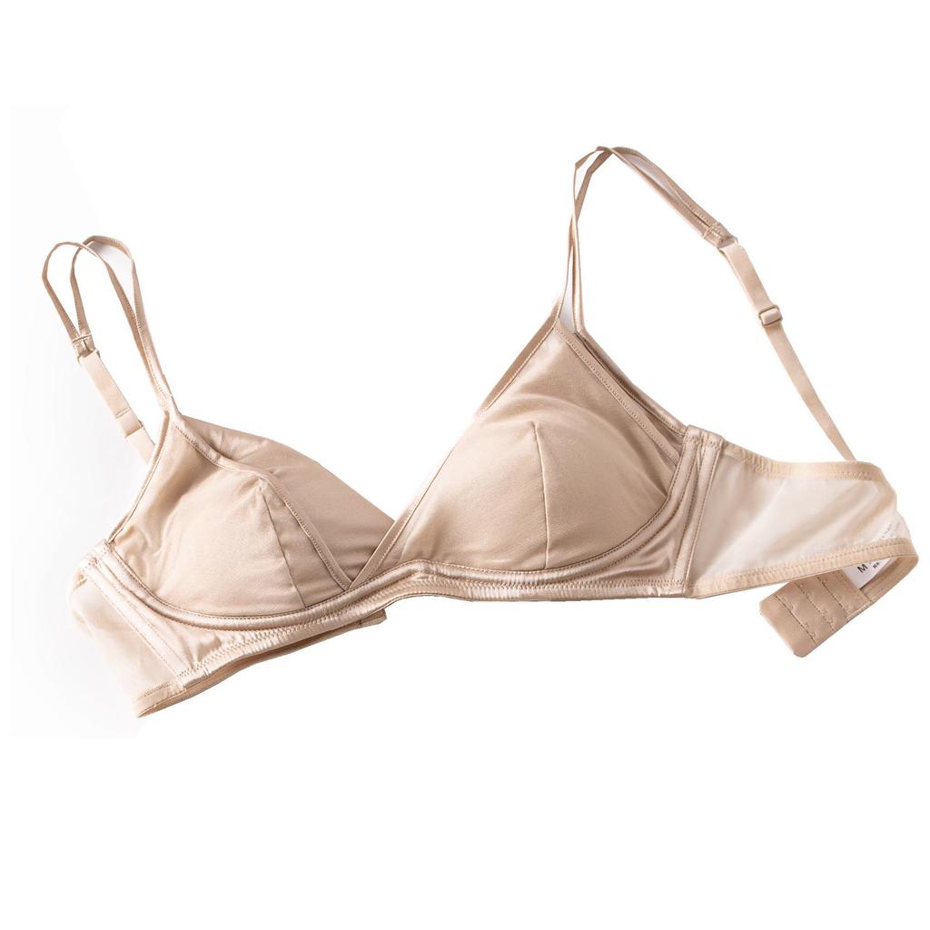 French 19 Momme Silk Stretch Satin Wire-Free Bra