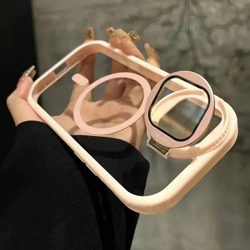 

Luxury Transparent Phone Case For For Iphone 11 12 13 14 15 16 Pro Max Plus Magnetic Kickstand Stand Shockproof Bumper Cover For iPhone 11Pro