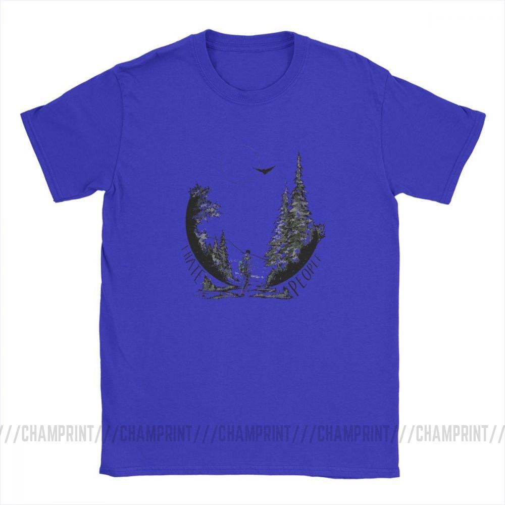 Herren T-Shirts Ich hasse Leute Camping Wandern Liebhaber Vintage Oberteile Wandern Trekking T-Shirts Rundhals