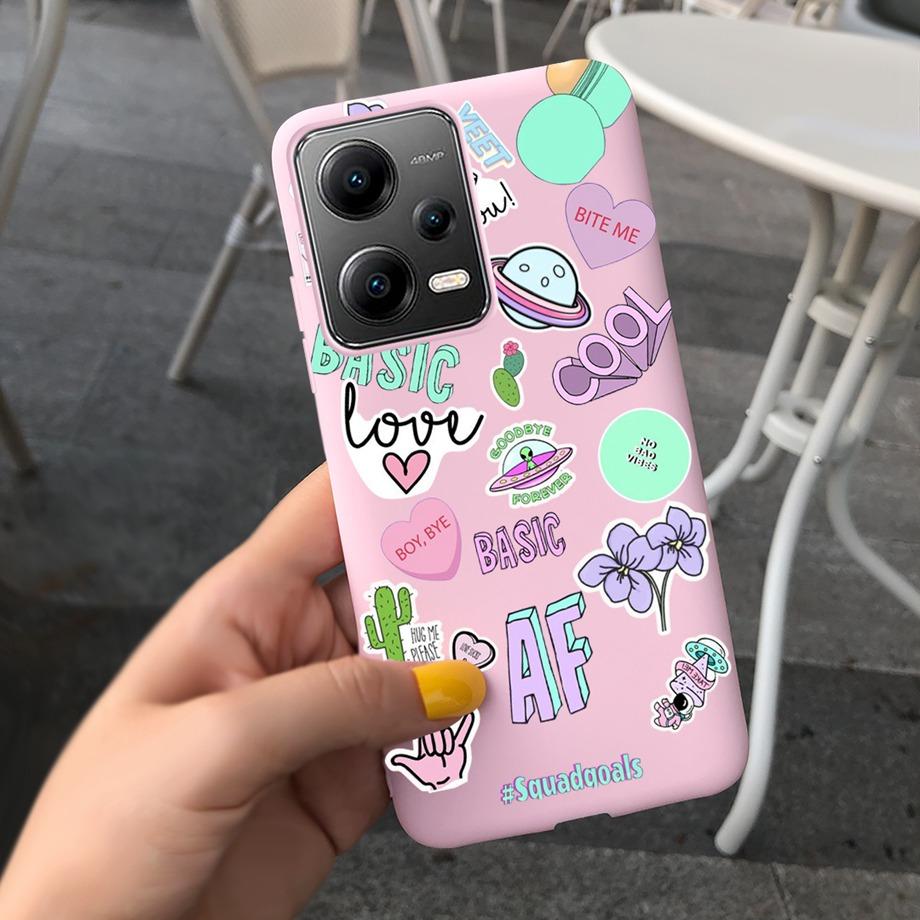 Cartoon Cases For Xiaomi Poco X5 Pro 5G Case PocoX5 5G Cover Soft TPU Matte Shockproof Capas Dragon Cute Cat Astronaur Pattern