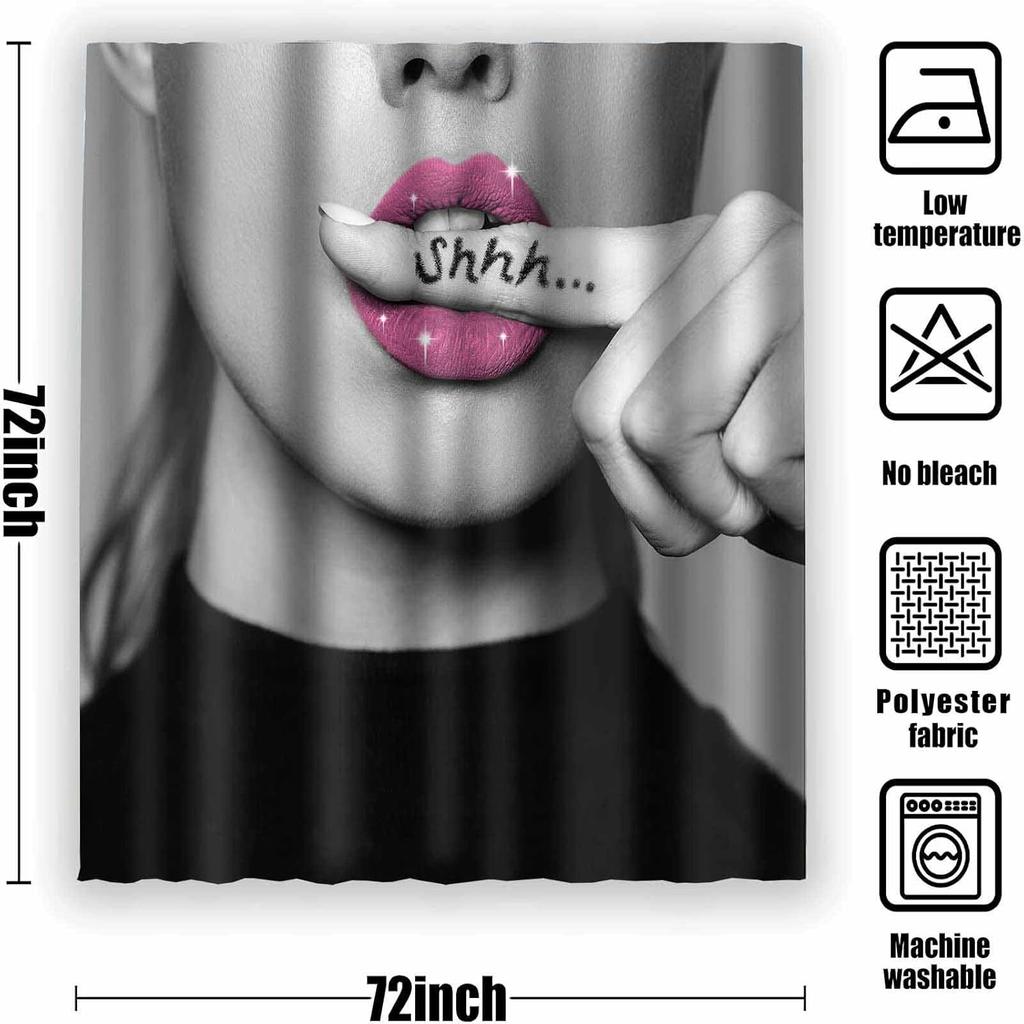 Fashion Woman Shower Curtain Modern Women Funny Bathtub Shower Curtain Decoration 12 Hooks 180X180Cm