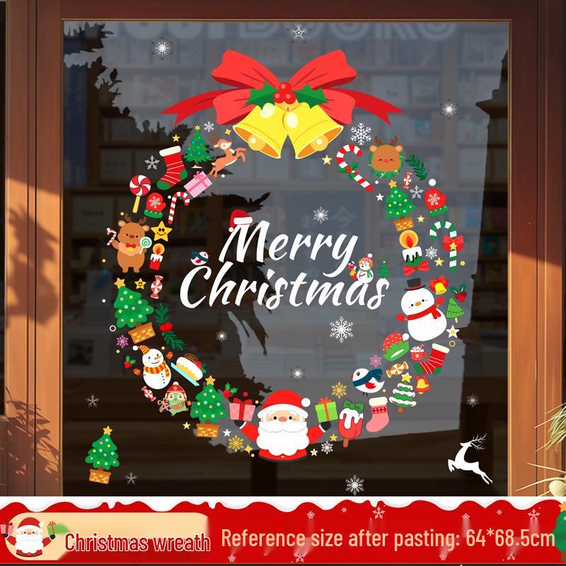 Christmas Static Cling Glass Stickers: Festive Room Decorations and Scene Arrangements.