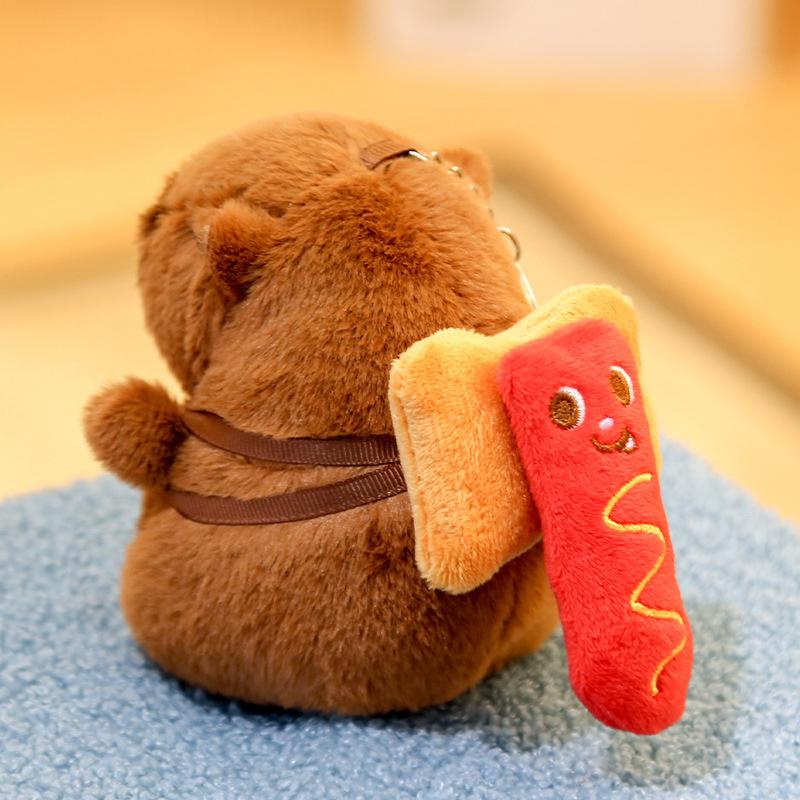Cartoon Capybara Plush Keychain Pendant Bag Hanging Decoration Accessories Cute  Stuffed Doll Toy Keyring Kids Gift