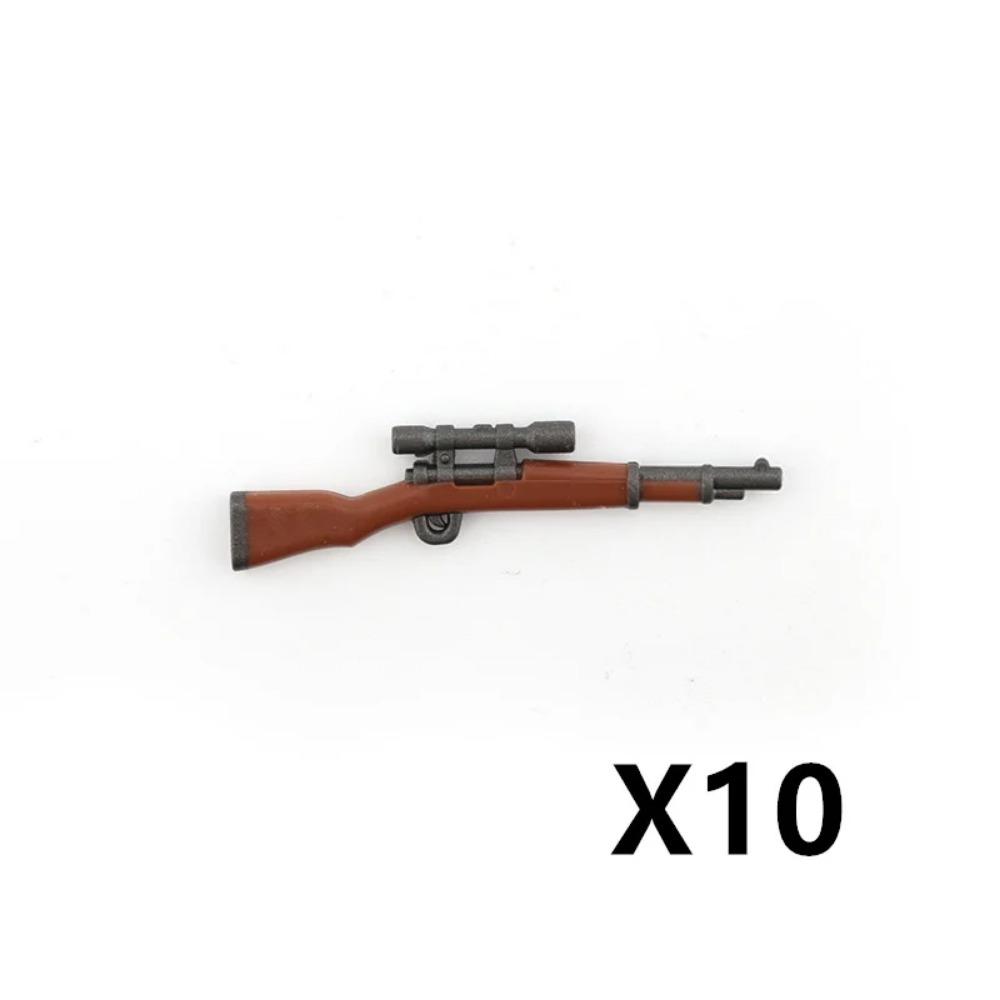 5/10 Zbraně vojáků z 2. světové války Stavebnice Dvoubarevný tisk Stroj Puška Samopal Odstřelovací pušky Vojenské příslušenství Kostky C238