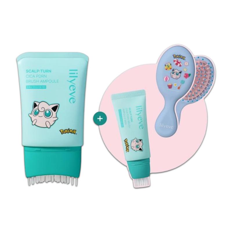 Lilyeve Scalpturn Cica PDRN Brush Ampoule Set 130ml Korean Scalp Care Ampoule(30 ml + Purin Brush)