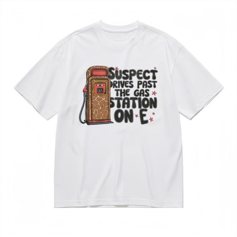 

Women s Breathable Classic T-Shirt Animal Pattern Fuel Station Design Tee 4XL