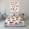 Capybara Cartoon Pattern Set Bedding Duvet Cover Set  (1*Duvet Cover 2*Pillowcases, Without Duvet Insert)