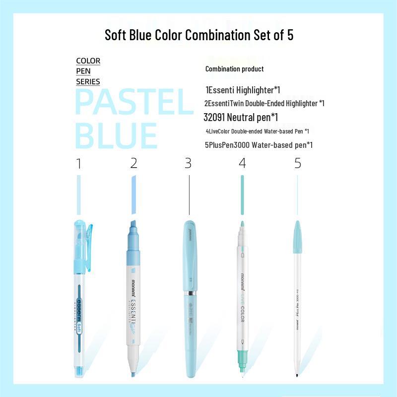 Munami Koreanisches Monami Weiches Set: Textmarker & Gelstift-Set für Bullet Journals.