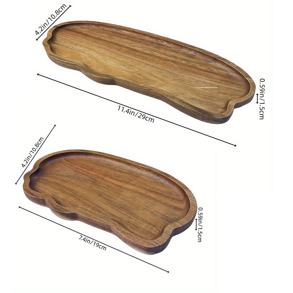 1pcs Wooden Tea Tray Cloud-Shaped Fruit Dessert Candy Coffee Plate Home Decoration Bread Snacks Cakes Tableware Kitchen Supplies