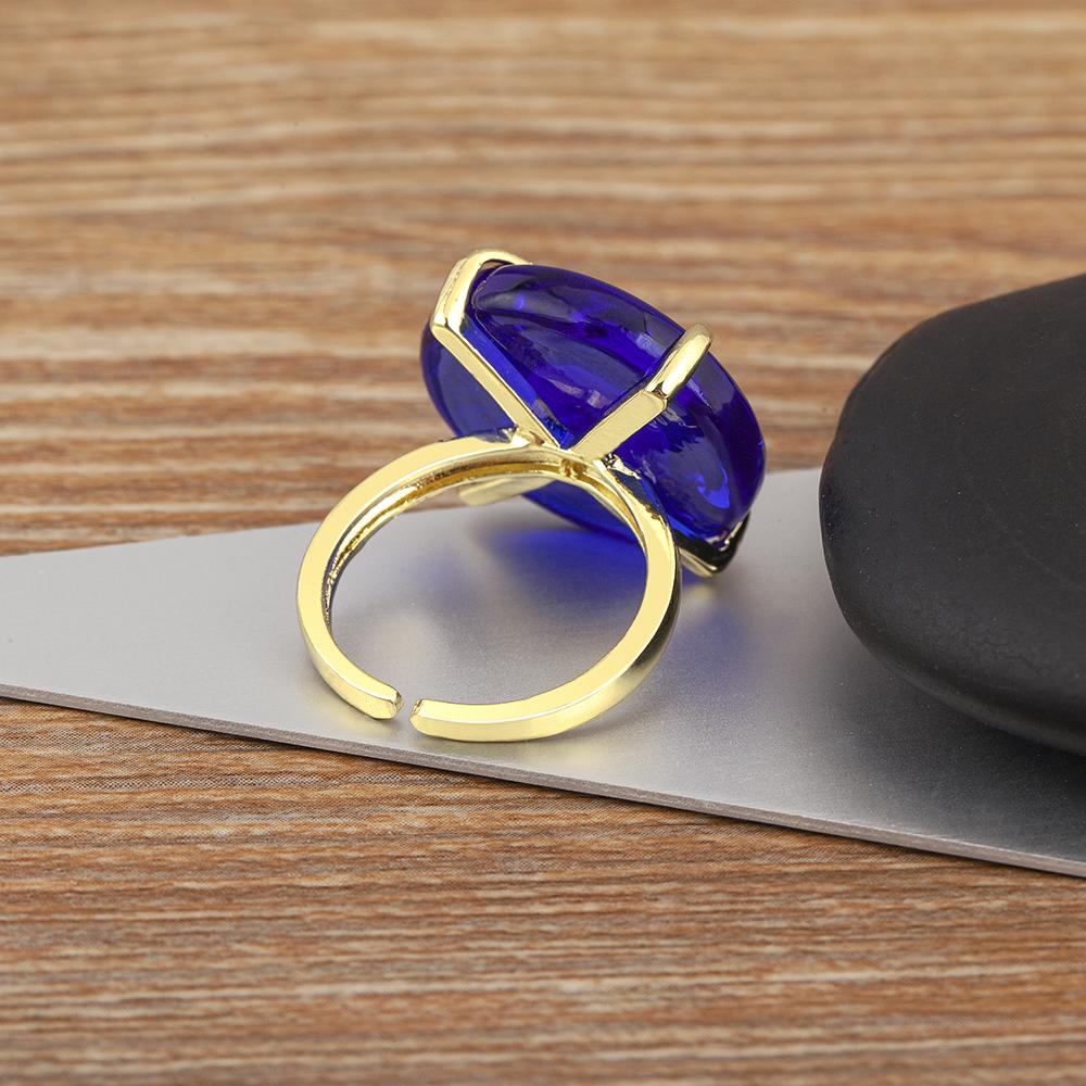 Nidin Disk Shape Evil Eye Zircon Open Rings For Women Girls Vintage 5 Colors Choice Fashion Jewelry Women Party Gift Wholesale