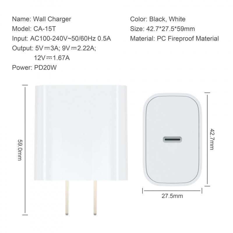 PD20W Type-C Fast Charger for Apple & Huawei Phones