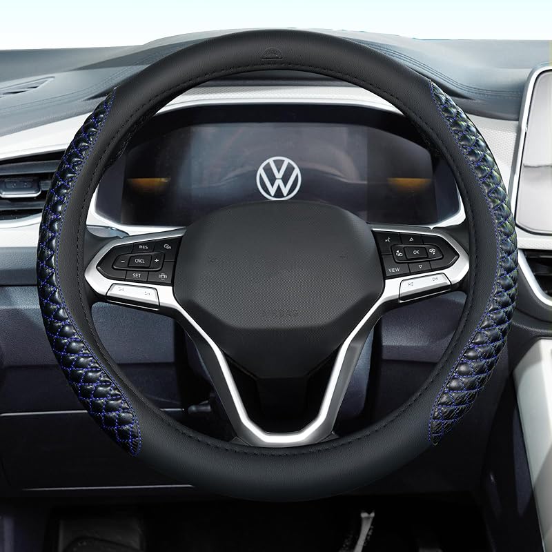 Coverado Winter Fluffy Steering Wheel Cover, Upgraded Anti-Slip Fuzzy Furry Car Steering Wheel Cover, Universal 14-15 inch, Soft Plush, Warm, No