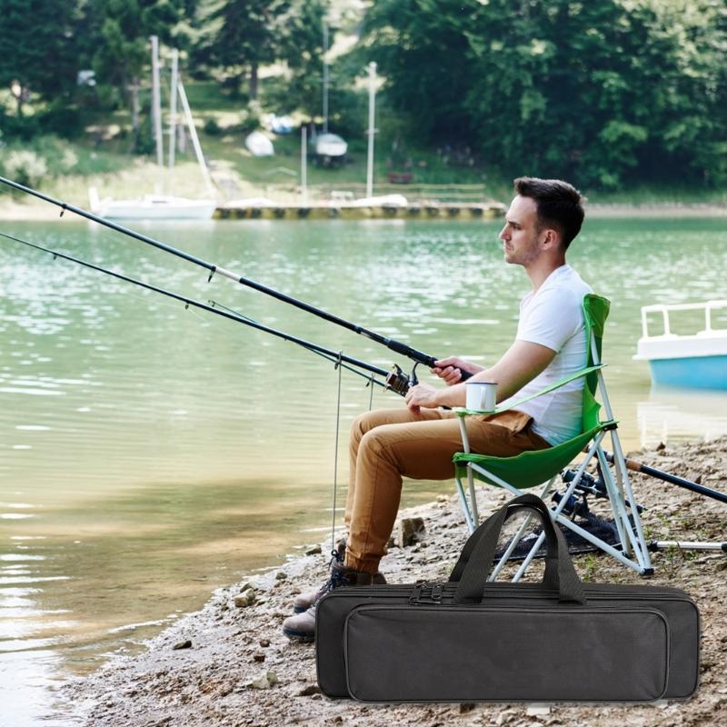 Angelzubehör-Organizer Tragbare Oxford-Stoff Angelrutenrollen Aufbewahrungstasche Angelzubehör Werkzeugtasche Einfach zu bedienen