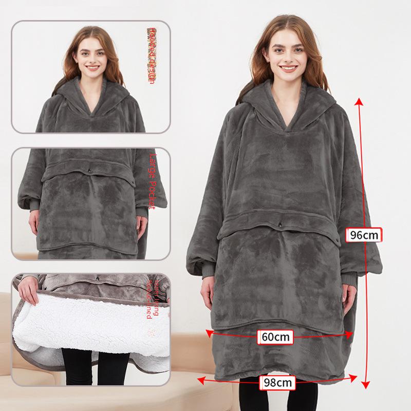 USB Three-Zone Heated Hooded Blanket – Thick, Wearable, Large Size, European & American Style