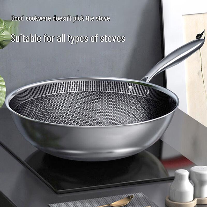 Baishide Laofusi 32cm Stainless Steel Wok