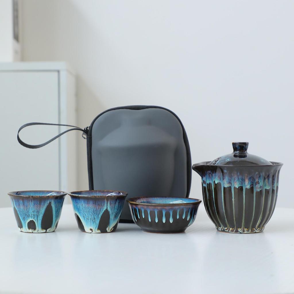 Portable Ceramic Travel Tea Set - Perfect for Outdoor Events, Holidays, and Corporate Gifts.