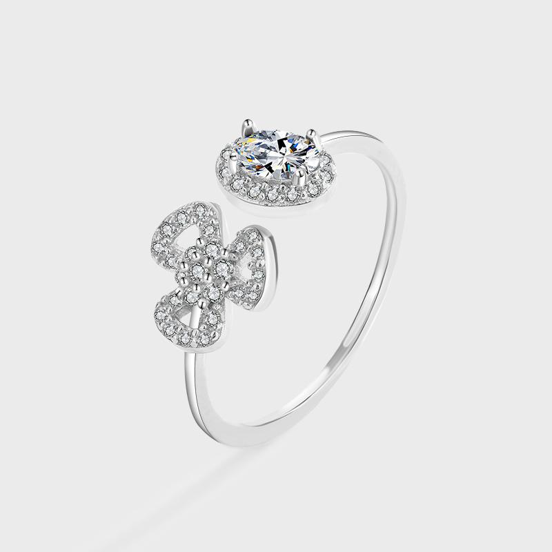 

Роскошное серебряное кольцо S925 для женщин. Изысканная форма клевера. Ювелирные изделия из стерлингового серебра. Простое свадебное обручальное кольцо из стерлингового серебра. Resizable серебряный