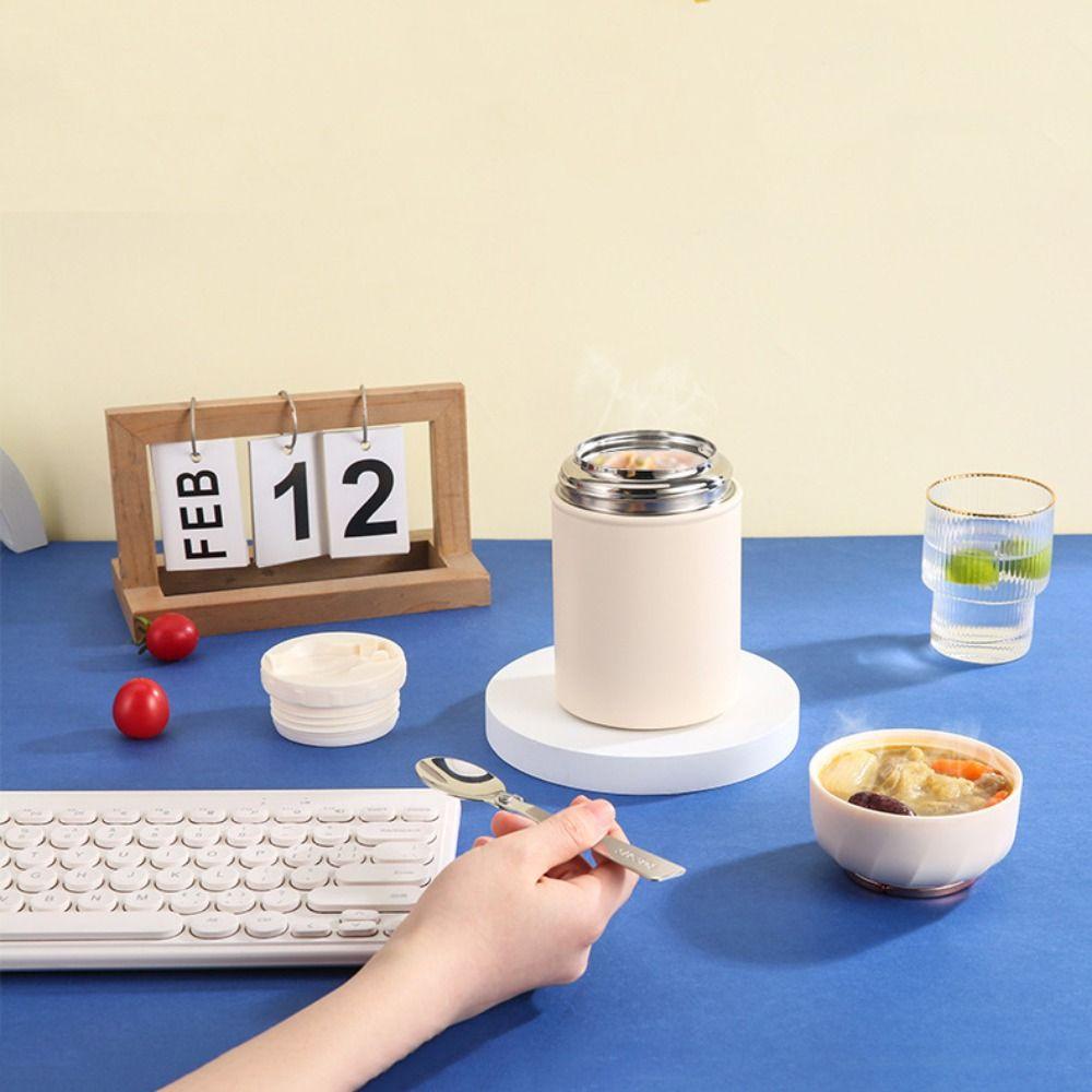 500ml Food Thermal Jar Handheld Lunch Box Insulated Vacuum Jar Thermal Soup Cup  Hiking