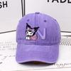 Kuromi Letter A-Z Baseball Cap for Women Sanrios Summer Adjustable Sun Hat Anime Cute Retro Sunbonnet Adult Headgear Kids Gifts