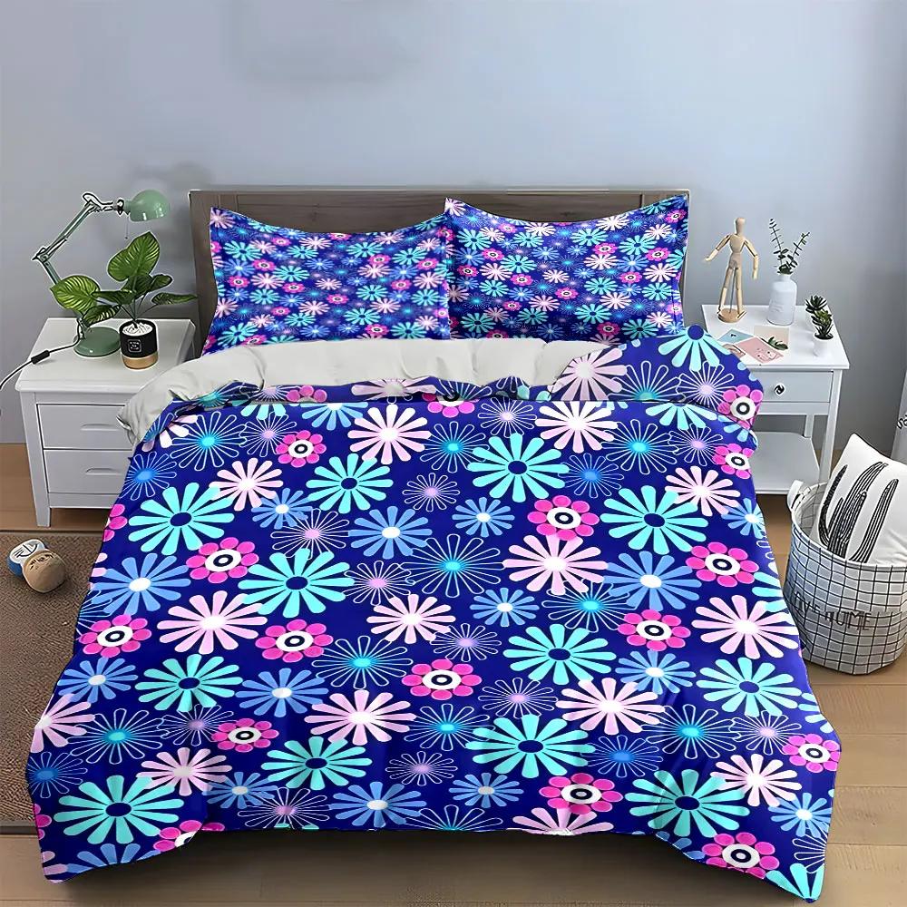 Floral Pattern Home Decoration Set Soft Comfortable Duvet Cover Bedding Set Included 1*Duvet Cover & 2*Pillowcases Gift
