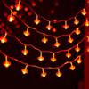 Solar-Powered Red Lantern String Lights for Spring Festival Courtyard Decoration