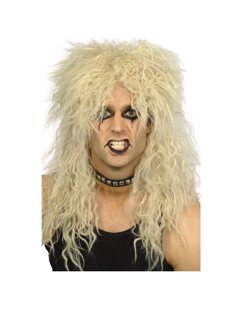 

70s 80s Rockstar Wig Blonde Punk Fluffy Curvy Long for Men Wig Halloween Party Mullet Synthetic Wig Cosplay Rock Accessories