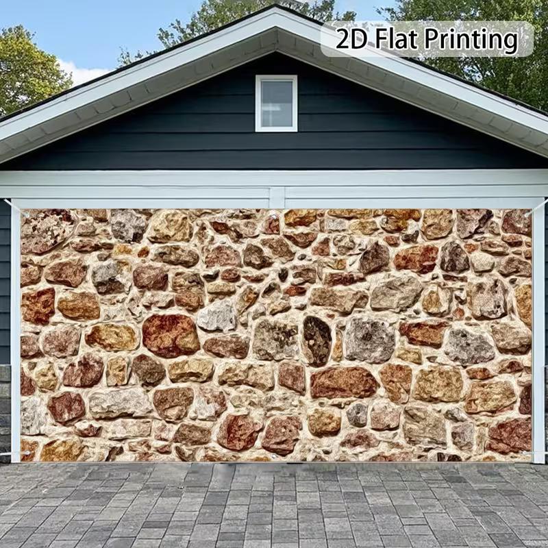2D Irregular Rough Cobblestone Rock Wall Patio Photo Background 47.2x31.5inch/120*80cm