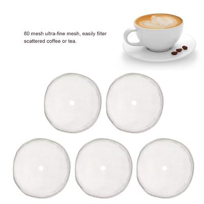 5 Stück 80 Maschen Wiederverwendbares Edelstahl-Filtersieb für 600ml French Press Kanne Zubehör