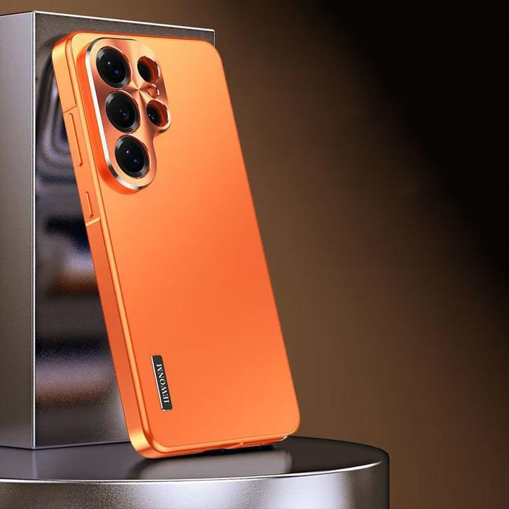 

Розкішний металевий магнітний захисний чохол для камери для Samsung Galaxy S26 S25 S24 S23 Ultra S22 Plus S21 Чохол-накладка з алюмінієвого сплаву For Samsung S26 помаранчевий