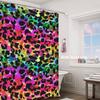 Rainbow Leopard Print Shower Curtain Bold Colorful Pattern Fashion Statement Bathroom Decor Vibrant Tie Dye Style Water
