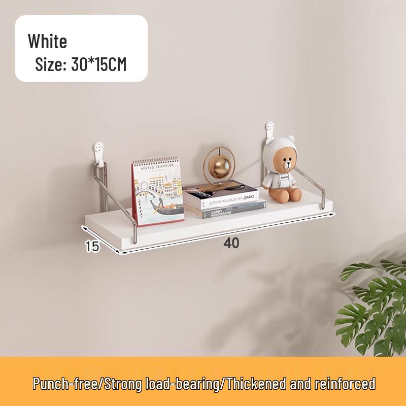 Punch-Free Floating Wall Shelf - Living Room Wall-Mounted Bookcase & Storage Rack