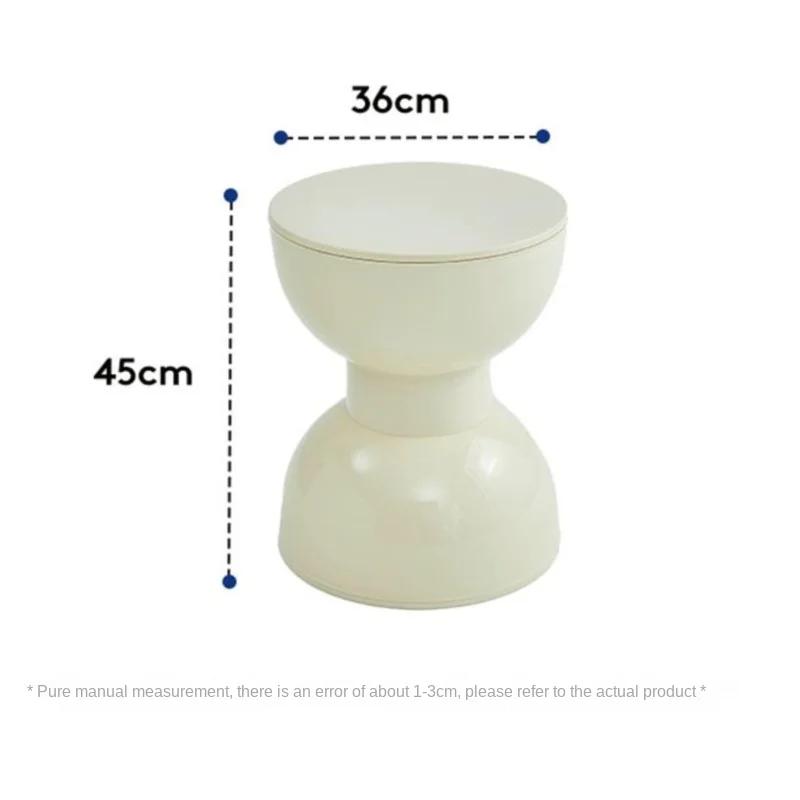 Nordic Creative Shoe Changing Stool Thickened Cream Dining Stool Living Room Coffee Table Stool Plastic Round Stools Household