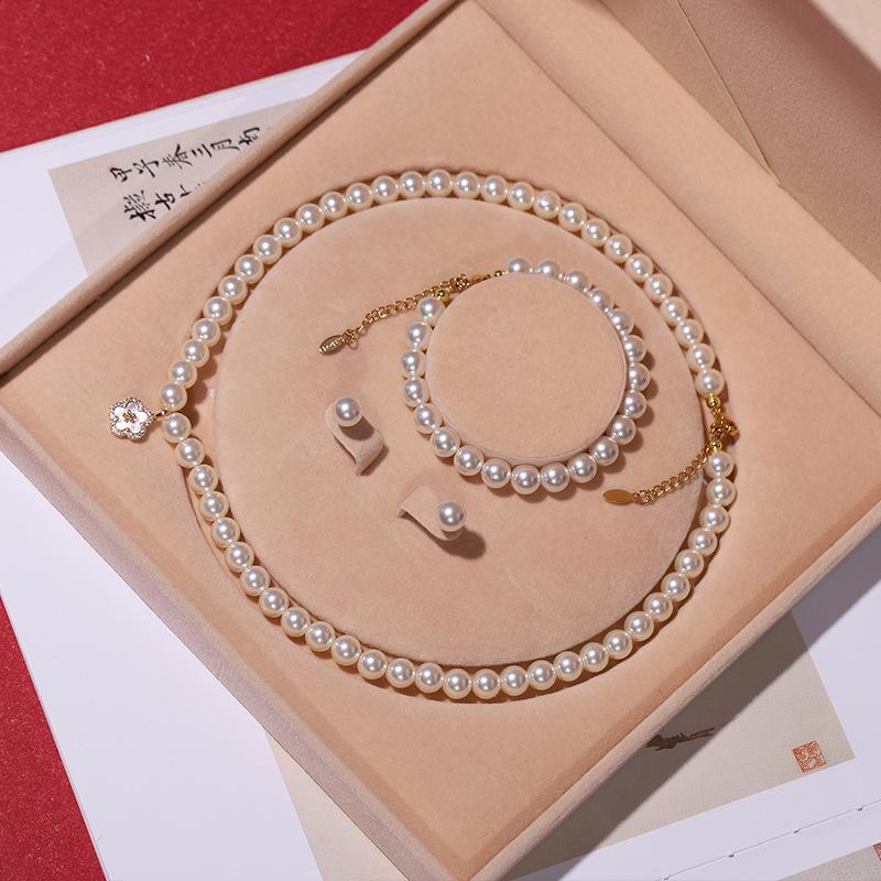 Elegante Collana di Perle di Conchiglia Profonda - Perfetto Regalo per la Festa della Mamma