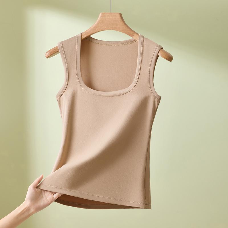 

Women s Plus Size Antibacterial Cotton Tank Top - Sleeveless Square Neck Base Layer L (90-110jin)