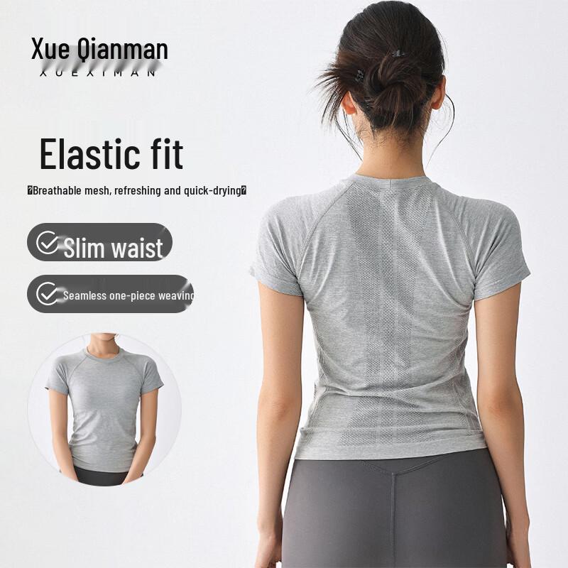 Xue Qiman Women s Quick-Dry Yoga & Fitness Short Sleeve T-Shirt M