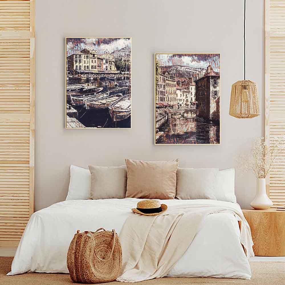 Landscape Oil Painting Famous Architectural Art Canvas Painting Gift Painting Living Room Corridor Study Home Decoration Mural No Frame