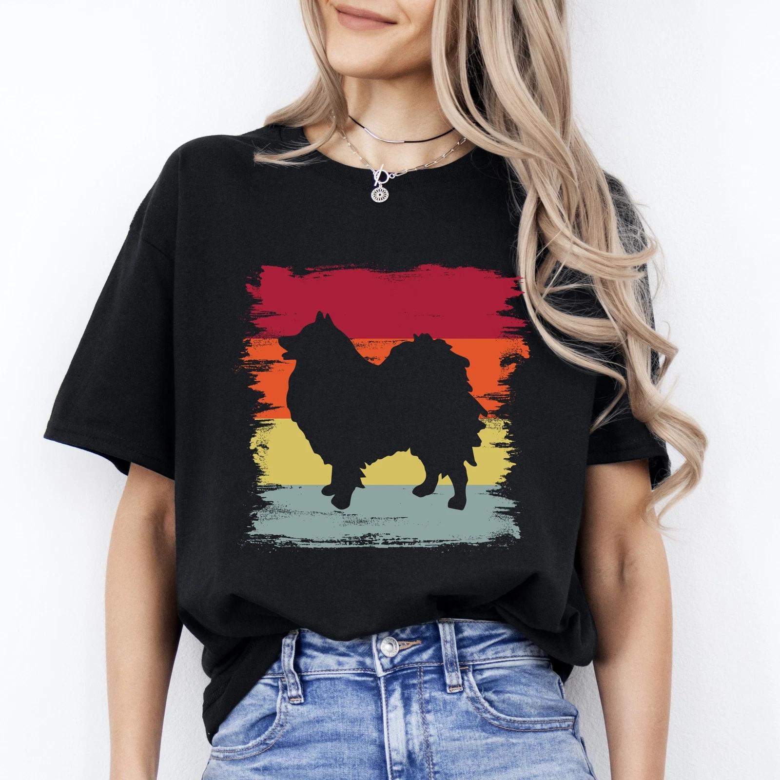 Retro spitz T-Shirt gift spitz Dog owner dog mama Unisex Tee Black Navy Dark Hea XL
