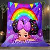 1PC Custom Name Rainbow Dreams Profile outdooor Flannel blankets Patterns Throw Blanket All-Season Soft Gift for Couch, Bed, Camping gifts