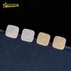 Fine Jewelry Hip Hop 925 Sterling Silver Iced Out Screw Back Square VVS Moissanite Men Earrings