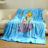 A child and fox on a tiny planet in a whimsical starry sky scene. for all seasons blanket lunch break throw gift