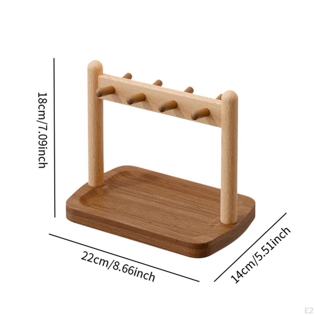 Jewelry Organizer Earring Necklace Display Holder Wooden Multipurpose, Stand,