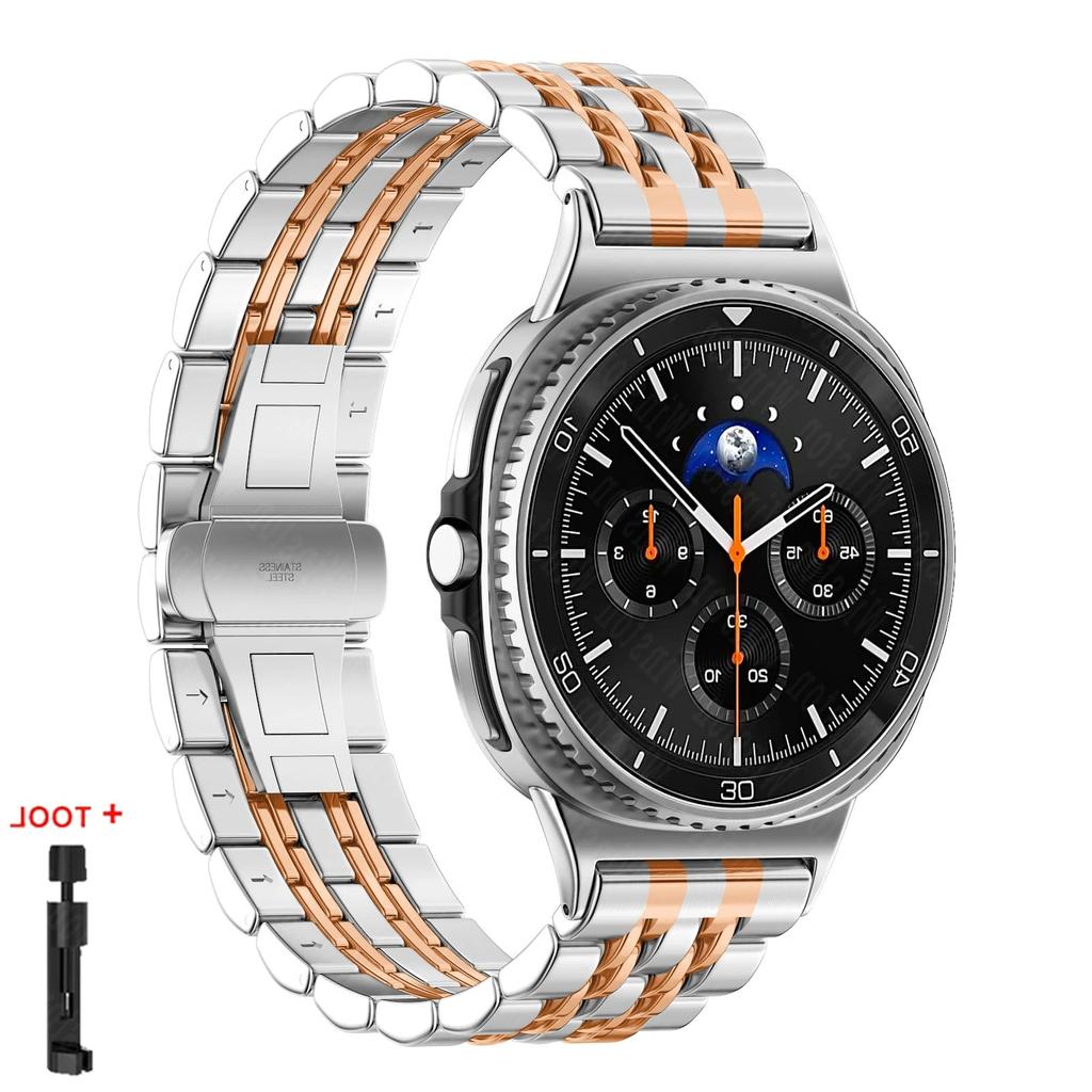 Für Samsung Galaxy Watch 8 40/44mm 8 Classic 46mm Metallarmband Edelstahlband Armband Business-Uhrband