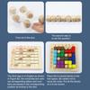 1 Set Jigsaw Board Toys Filled with 3D Colorful Building Blocks Intellectual Game Thinking Exercise Assembly Toy Wooden Puzzle Board