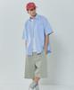 BASIC HOUSE Oxford Semi-Overfit Short Sleeve Shirt Sky Blue Lzws3101